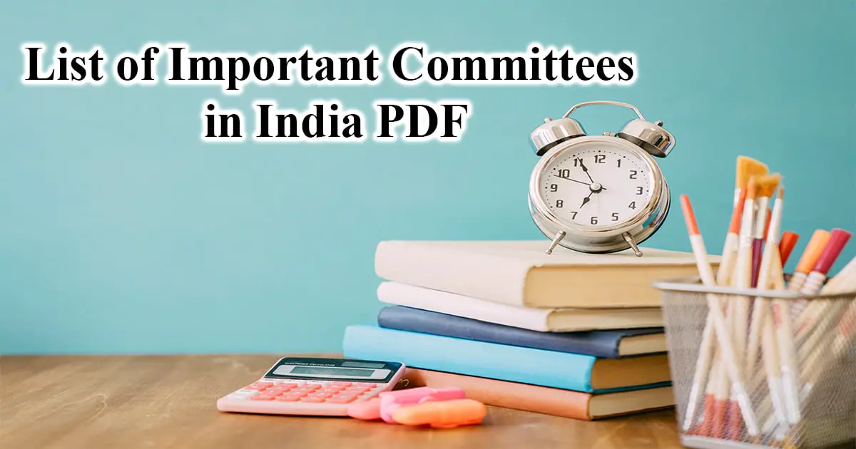 Committes-or-Commissions-in-India-and-their-heads-PDF