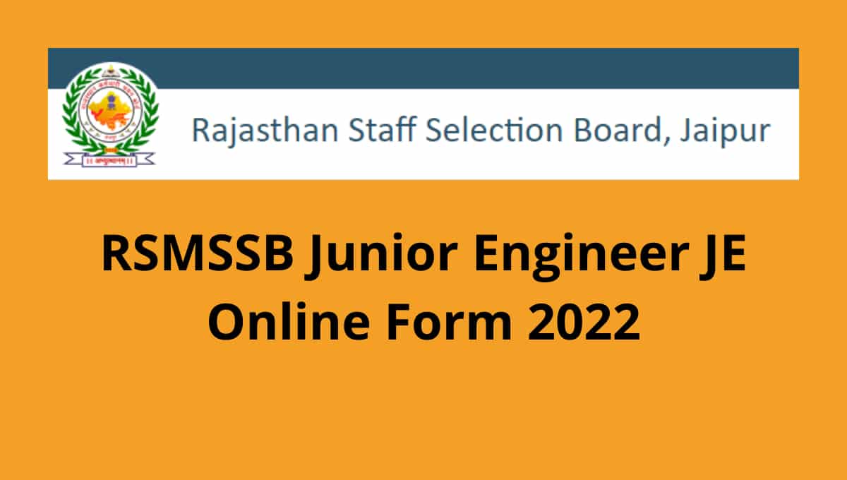 RSMSSB JE Recruitment 2022 Notification Download