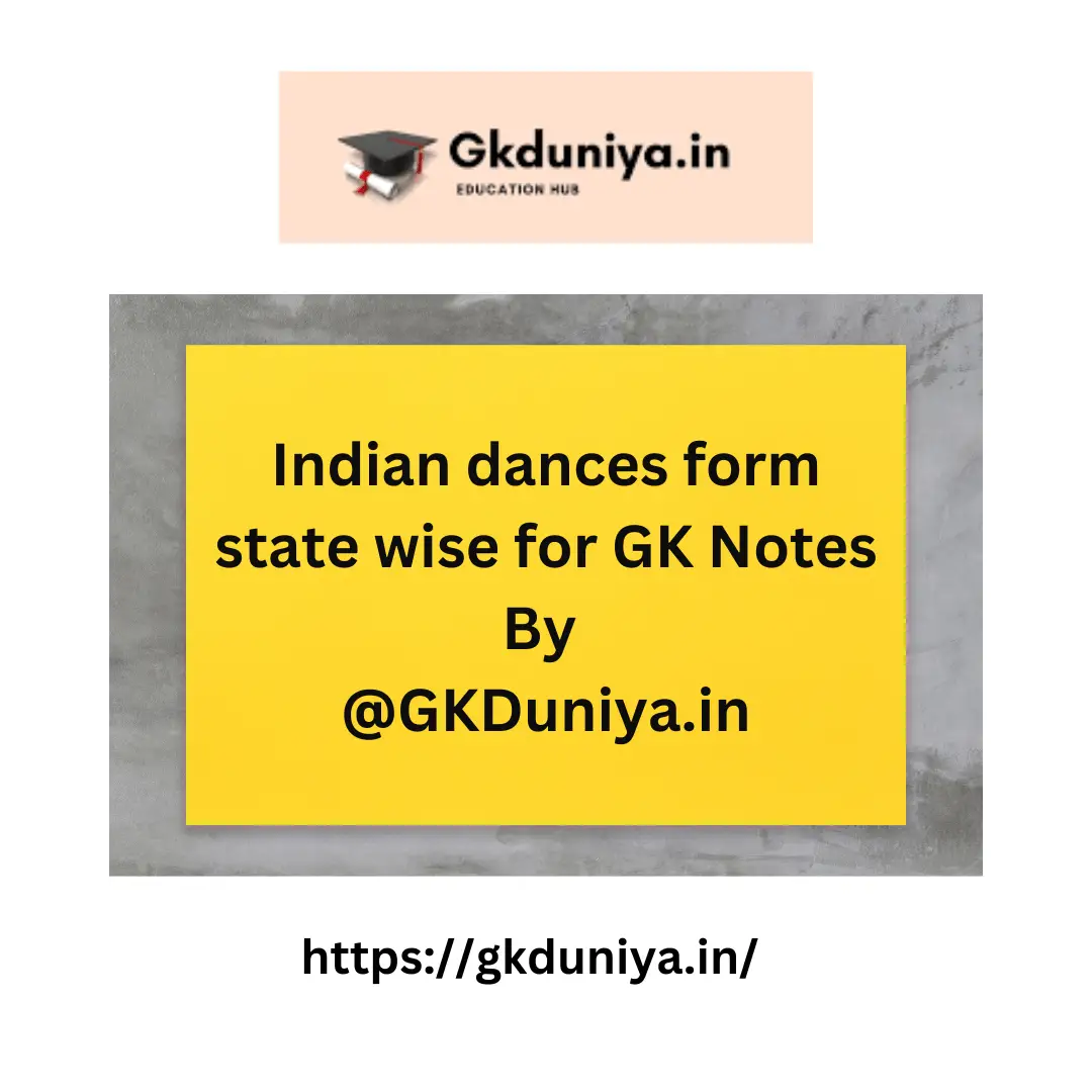 29 states and their dance forms state wise for GK Notes
