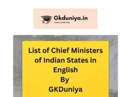 List of Chief Ministers of Indian States in English