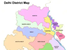 List of districts of delhi districts map