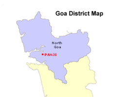 goa districts map, List of districts of goa districts map