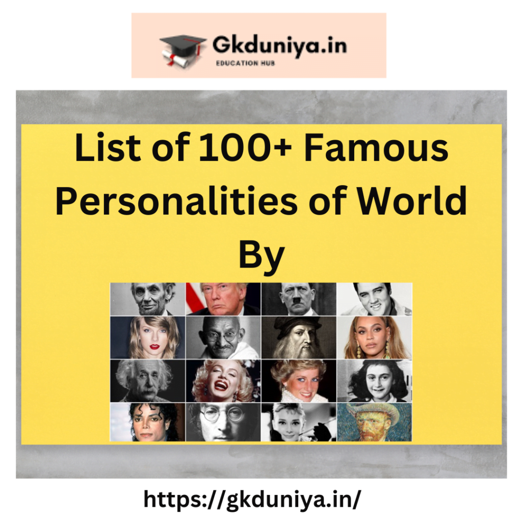 List of 100+ Famous Personalities of World