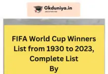 FIFA World Cup Winners List from 1930 to 2023, Complete List