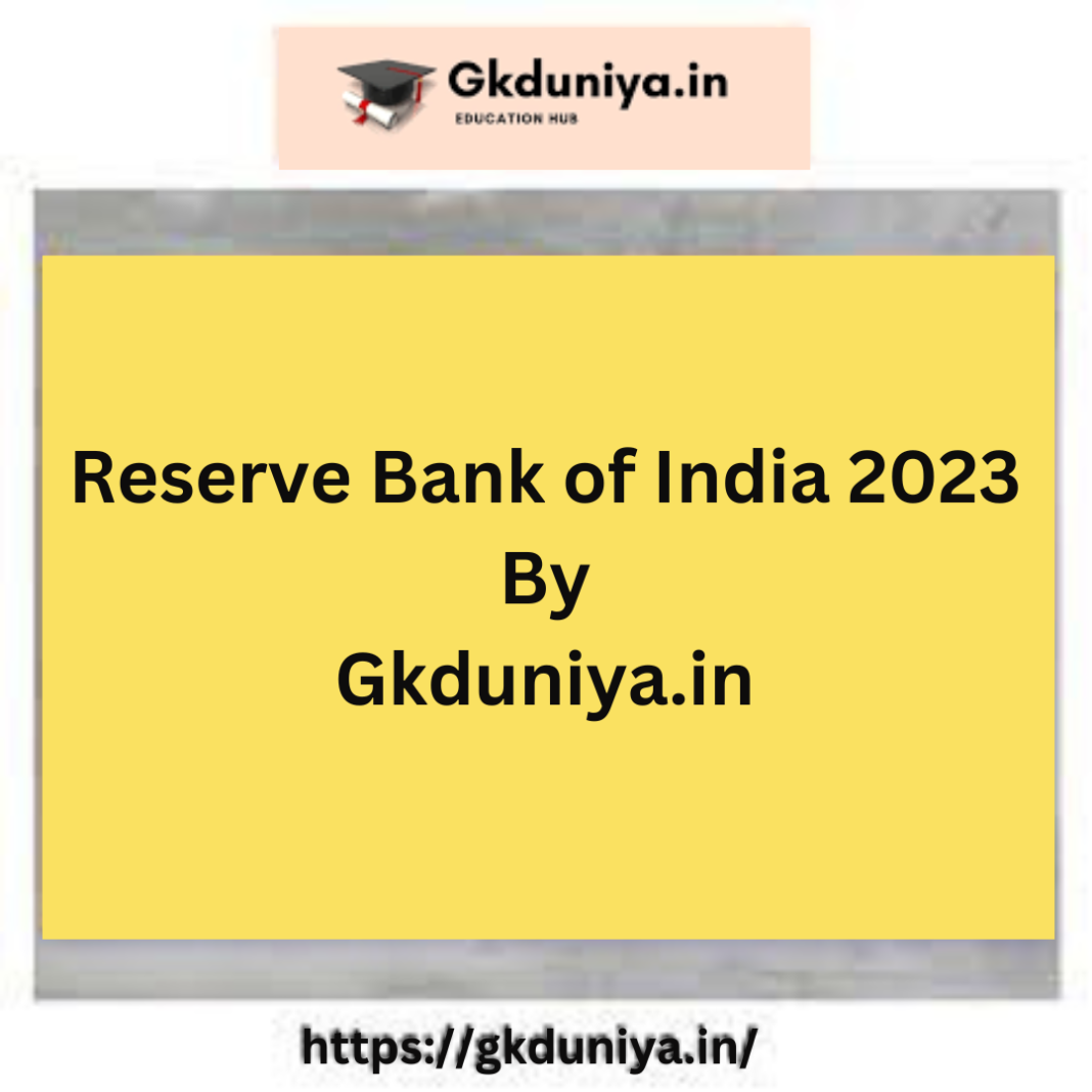 RBI Officers Grade B Recruitment 2023 | GKDuniya